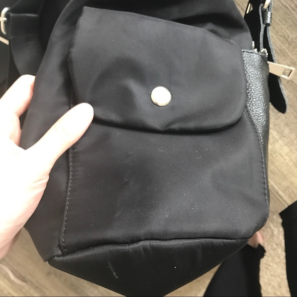 Black Nylon Backpack  with Leather Details - Picture 4 of 8